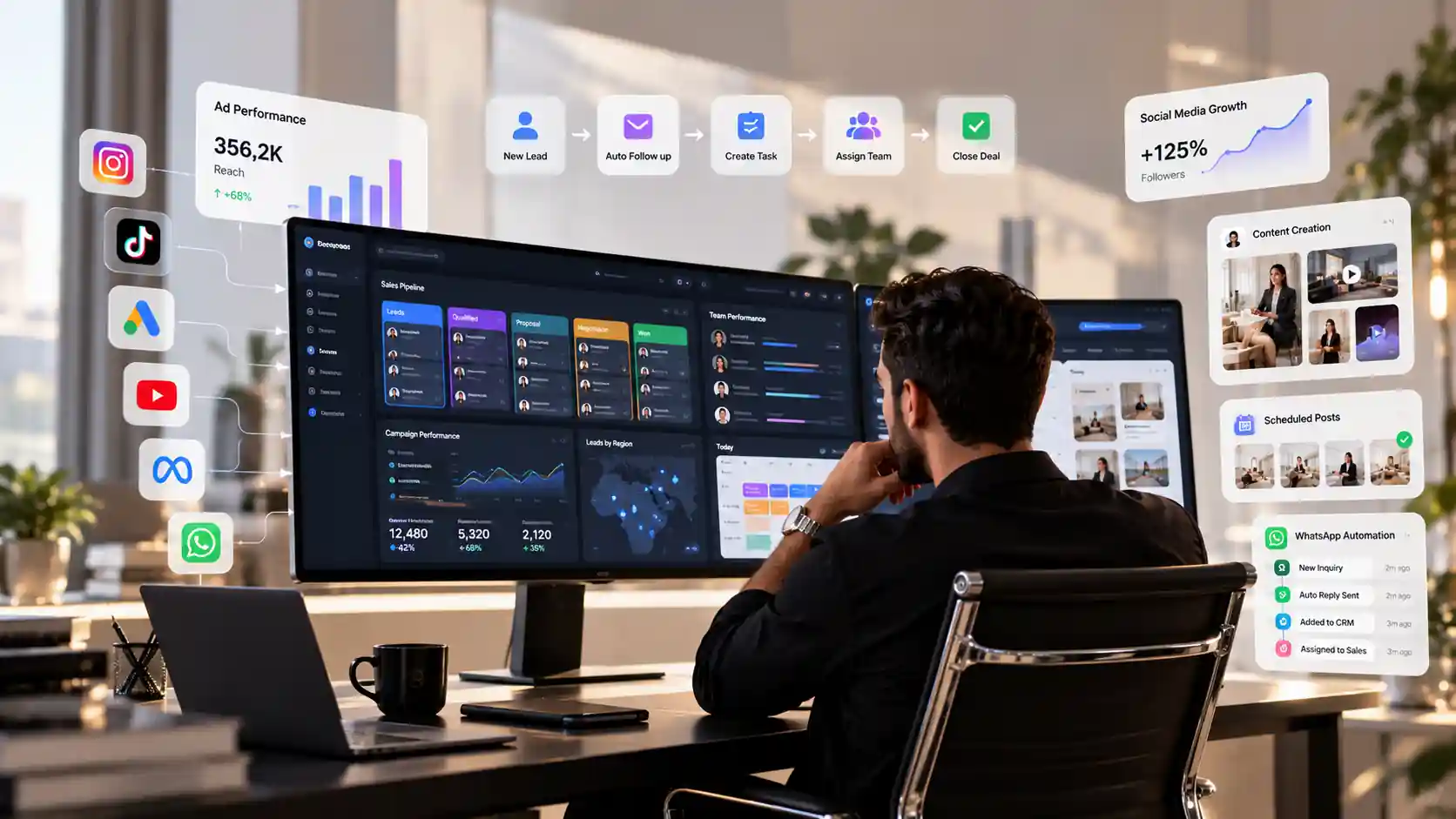 منظومة تسويق رقمي وCRM وأتمتة وتحليلات