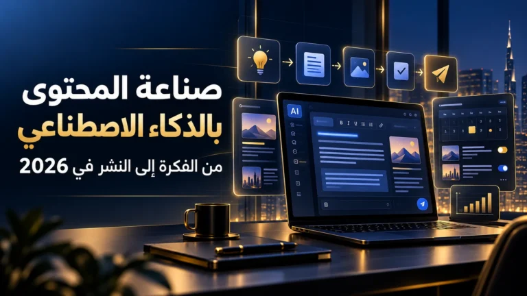 صناعة المحتوى بالذكاء الاصطناعي في 2026: من الفكرة إلى النشر | تميّز